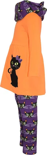Miniatura 3 de Unique Baby Disfraz de Halloween de gato negro para niñas con bufanda infinita