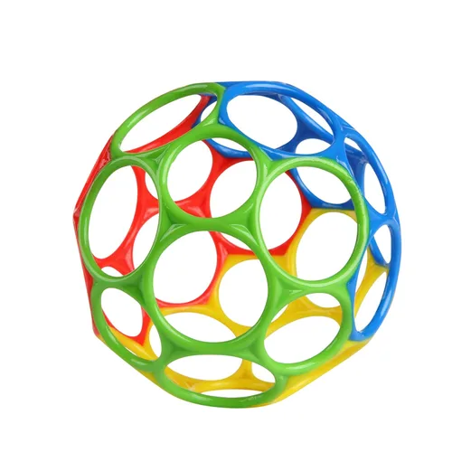 Miniatura 4 de Bright Starts Oball Easy Grasp - Pelota clásica sin BPA, juguete infantil en rojo, amarillo, verde, azul, edad recién nacido y más, 4 pulgadas