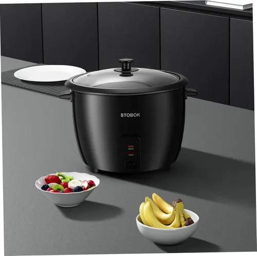 Miniatura 5 de Healifty Arrocera eléctrica portátil con tapa transparente, olla multifuncional para guisos de papilla de arroz, sopas y alimentos al vapor
