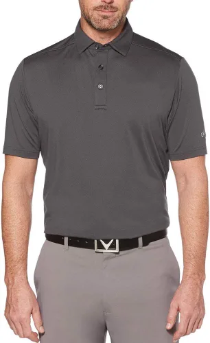 Miniatura 3 de Callaway Polo de golf micro hexagonal para hombre con protección solar, tejido elástico sólido