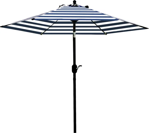 Miniatura 18 de Sombrilla Sunnyglade para patio, 7.5 pies, con botón de inclinación, manivela, 6 varillas (color canela)