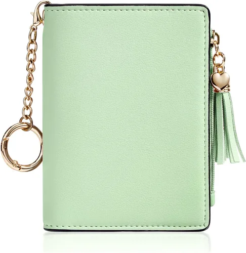 Miniatura 20 de Gostwo Billeteras pequeñas para mujer, elegante cartera para mujer con ventana de identificación, bolsillo con cremallera para monedas y borla.