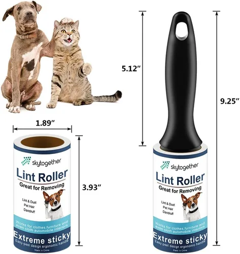 Miniatura 7 de Rodillos de pelusa para pelo de mascotas extra pegajosos, removedor de pelo de perros y gatos, rodillo de pelusa de tamaño de viaje para ropa, 2