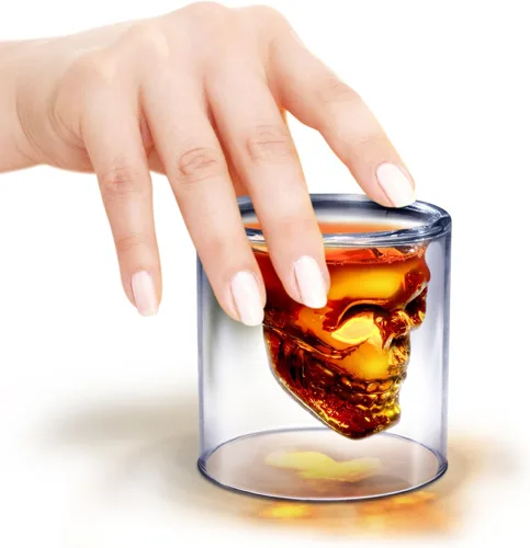 Miniatura 4 de Vaso de chupito de vidrio en forma de calavera Fred & Friends., DOOMED calavera de cristal, N/A, DOOMED