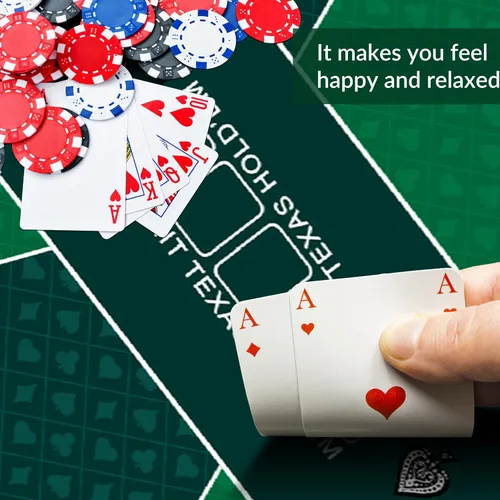 Miniatura 5 de nuveti Mesa de póquer de 47 x 24 pulgadas, cubierta de mesa de póquer portátil Texas Hold'em, mesa de póquer plegable, parte inferior de goma 47 X