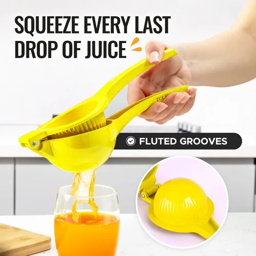 Miniatura 5 de Zulay Kitchen Exprimidor de naranja de metal de alta calidad, exprimidor de cítricos, prensa manual para extraer la mayor cantidad de jugo posible