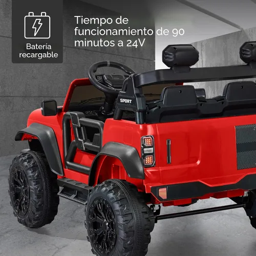 Miniatura 5 de Best Choice Products Camión de paseo eléctrico de 24 V para niños de 2 plazas con capacidad de peso de 132 lb, control parental, Bluetooth, luces