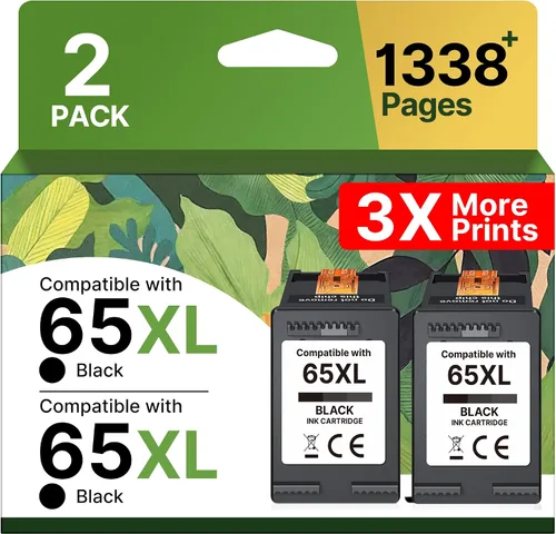 65XL para HP Cartucho de tinta negra de alto rendimiento de repuesto para tinta HP 65, 65XL Cartucho de tinta negra para impresoras HP Deskjet 3755