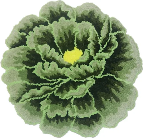 Miniatura 9 de Alfombra de área con forma floral de peonía azul, alfombra de arte moderno para dormitorio, cocina, baño, alfombra de baño suave, antideslizante