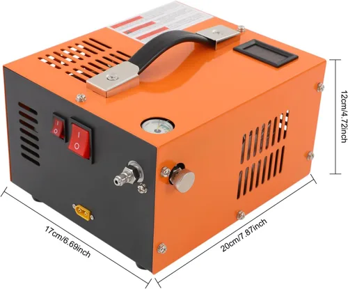 Miniatura 2 de Compresor de aire PCP, compresor de pistola de aire PCP portátil de 300 W con pantalla LED, bomba de compresor de tanque de paintball/buceo, máx.