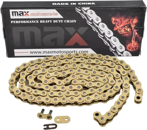 Max Motosports Cadena estándar de oro de 520 pasos de 84 eslabones de repuesto para Polaris 400 Scrambler Xplorer 4x4 1995 1996 1997 1998 1999