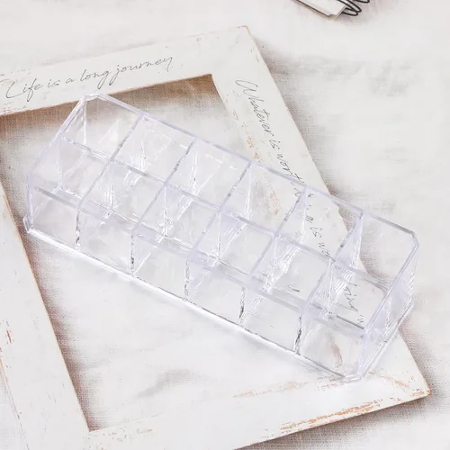 Miniatura 5 de Estuche organizador de lápiz labial acrílico de 12 ranuras, organizador transparente de maquillaje cosmético, soporte para almacenamiento