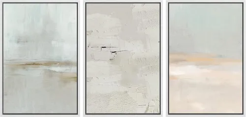 Miniatura 57 de SIGNWIN Lienzo enmarcado para pared, juego de arte abstracto de serenidad costera, ilustraciones abstractas junto al mar, arte moderno, decorativo