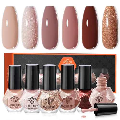 Miniatura 15 de modelones Esmalte de uñas, capa base 3 en uno, 0.5 onzas líquidas, fortalecedor de uñas transparente, secado rápido, larga duración, brillo