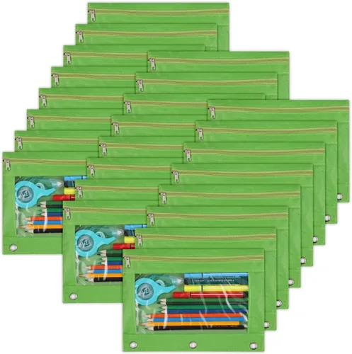 Miniatura 15 de YoeeJob Estuche para lápices para carpeta de 3 anillas, estuches con cremallera para lápices a granel, estuche para lápices con ventana transparente