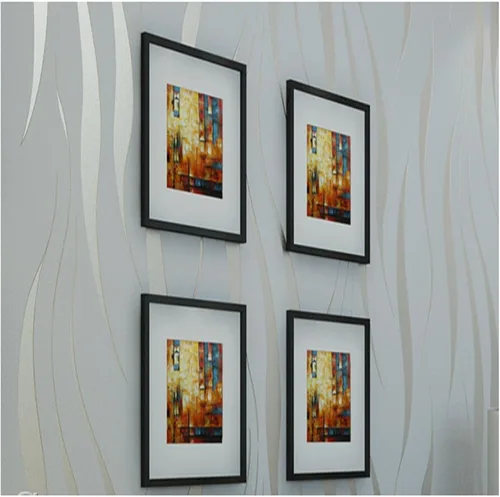 Miniatura 2 de QIHANG 3D estereoscópico simple rayado hoja de hierba gruesa flocado papel pintado color gris plata 1.7 ft* 32.8 ft = 5.3 SQM Plateado/ gris