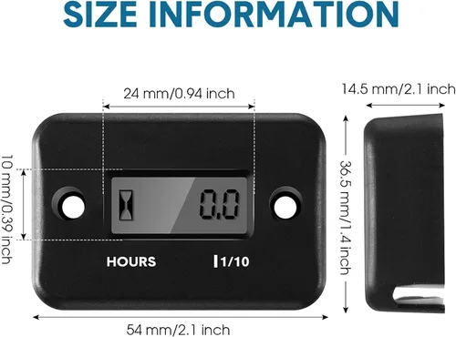 Miniatura 3 de 2 Piezas Medidor de Hora Inductivo para Motor de Gasolina Cortacésped Moto de Tierra Motocicleta Motocross Moto de Nieve Karting Marino ATV Barco