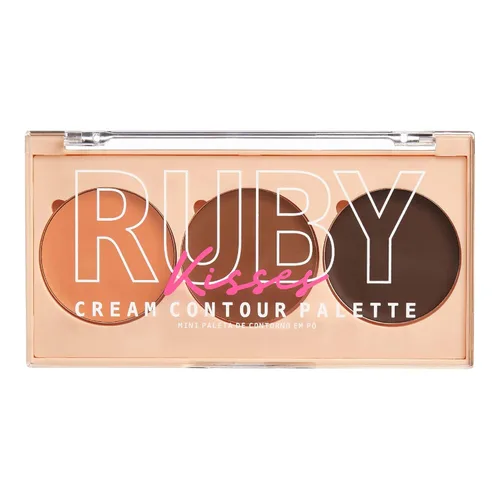 Ruby Kisses Paleta de contorno 3 en 1 para contorno, ocultar, resaltar todo en uno, paleta de contorno de crema de larga duración, fácil de mezclar,