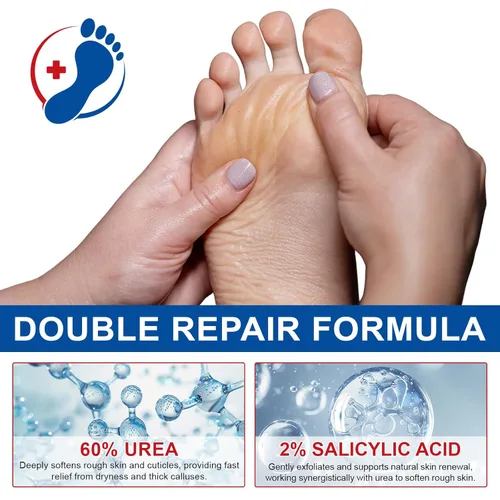 Miniatura 3 de 60% urea con 2% de ácido salicílico en barra para el cuidado de pies, crema para pies de urea de máxima resistencia, removedor de callos