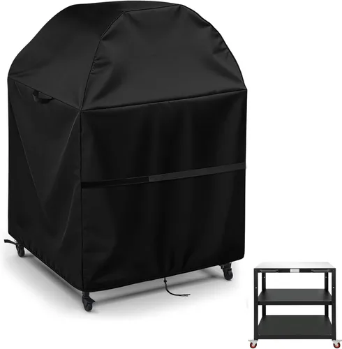 Miniatura 8 de Cubierta de mesa de preparación para mesa de carrito de comedor móvil, 38 pulgadas de alto, cubierta de carrito de barbacoa, cubierta de carrito