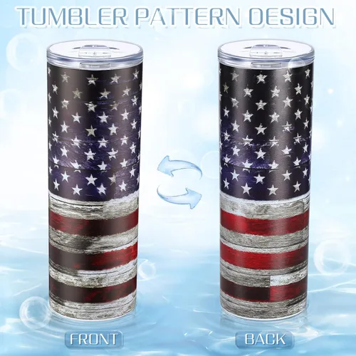 Miniatura 4 de Patelai Vaso de agua con la bandera estadounidense para el 4 de julio, regalos patrióticos, suministros para fiestas patrióticas para el 250