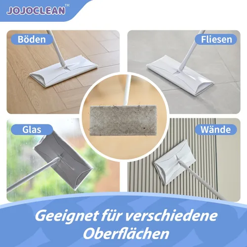 Miniatura 4 de Sweeper 2 en 1 - Kit de trapeado y barrido de suelos secos + húmedos, kit multisuperficie para limpieza de pisos, el kit incluye 1 sweeper, 14 paños