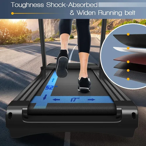 Miniatura 3 de Goplus Cinta de correr plegable de 3.75 HP con inclinación, caminadora eléctrica Superfit con control de aplicación, 12 programas preestablecidos