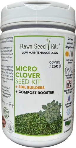 Miniatura 8 de Flawn Seed Kits Kit de semillas de micro trébol, 250 pies cuadrados, agitador de fácil propagación, bajo mantenimiento, cubierta de suelo, apto
