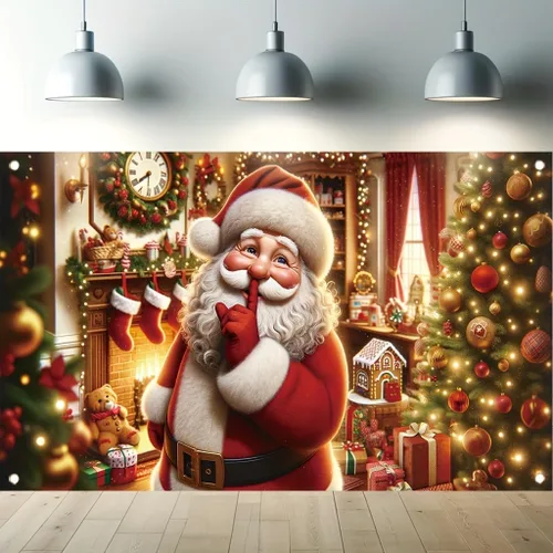 Miniatura 10 de Cartel de Feliz Navidad de 71 x 43 pulgadas, caja de regalo, adorno de árbol, decoración de fondo de fotografía para fiestas de invierno