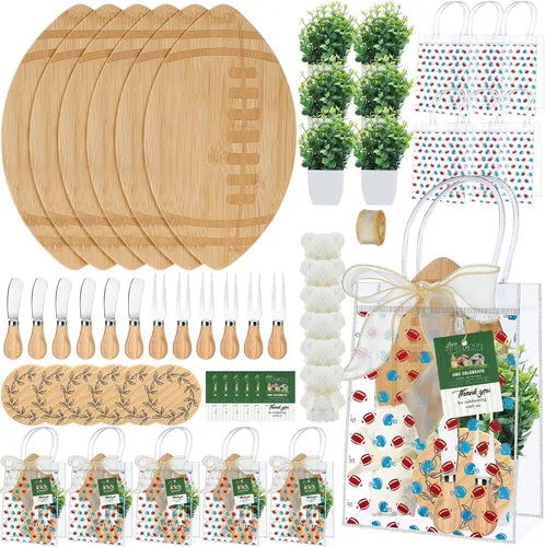 Miniatura 8 de Honeydak 49 Piezas Premios de Baby Shower para Jugadores de Juegos, 6 Juegos de Tabla de Quesos con Tenedor y Cuchillos, Posavasos, Toalla, Planta