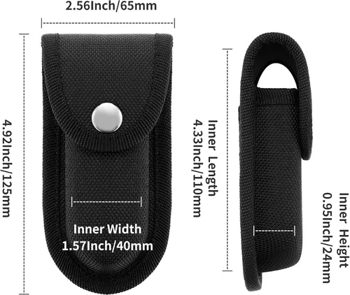 Miniatura 2 de Funda de nailon para cuchillos de bolsillo, bolsa multiherramienta de 4 pulgadas, funda plegable para cinturón de cuchillo con cierre a presión