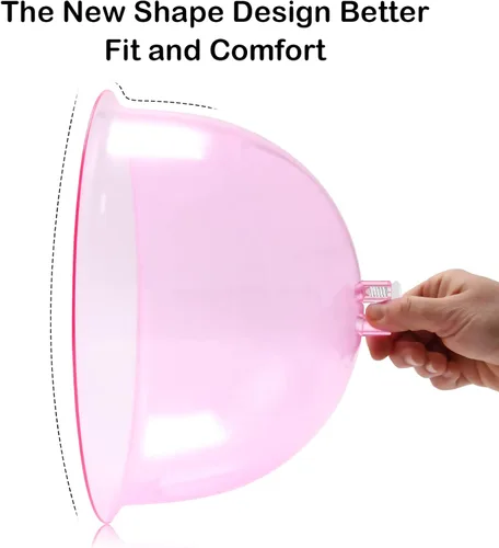 Miniatura 3 de weiwei Copas de terapia de vacío de glúteos en forma de L, ventosas en forma de trasero, 6.1 fl oz, accesorios para máquina de ventosas al vacío