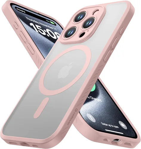 Miniatura 11 de CellEver Funda magnética fuerte para iPhone 15 Pro [protección de cámara] [prueba de caídas de grado militar] [compatible con MagSafe] Funda delgada
