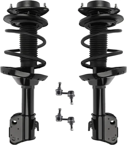 Miniatura 26 de Detroit Axle - Kit de 4 barras estabilizadoras delanteras para Ford F-150 2021 2022 2023 2024, 2 puntales con resorte helicoidal, 2 eslabones