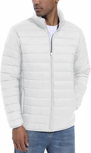 Miniatura 2 de MAGCOMSEN Chaqueta acolchada para hombre, abrigo de invierno ligero y cálido, repelente al agua, chaqueta aislante a prueba de viento