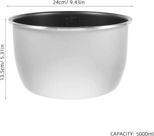Miniatura 6 de SHOWERORO Revestimiento antiadherente para olla arrocera de 9.44 x 9.44 x 5.31 pulgadas, repuesto de olla interior de aluminio para olla a presión