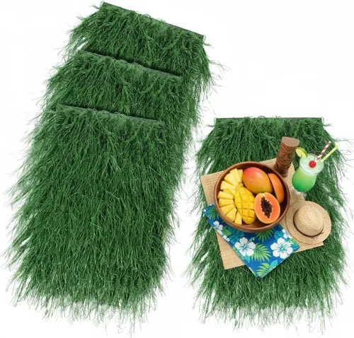 Miniatura 13 de XLX TURF Manteles Individuales Cuadrados Verdes de Césped Artificial para Centro de Mesa de Fiesta con Tema de Golf, Decoración de Primavera