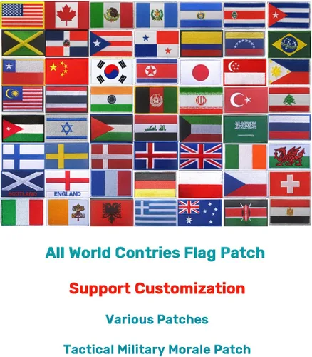 Miniatura 6 de 2 parches de bandera de Japón de AliPlus bordados tácticos militares moral parche apliques gancho y bucle