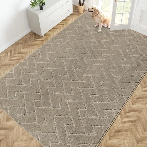 Miniatura 8 de PURRUGS Alfombra de fácil cuidado de 6 x 9 pies, antideslizante, lavable a máquina, tapete para puerta de perro, resistente a las manchas
