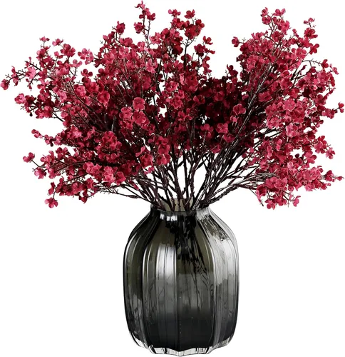 Miniatura 39 de JAKY-Global Flores Artificiales de Tela Aliento de Bebé 12 Ramos Plantas de Seda Falsas Europeas Decoración de Boda Fiesta Ramos de Tacto Real DIY