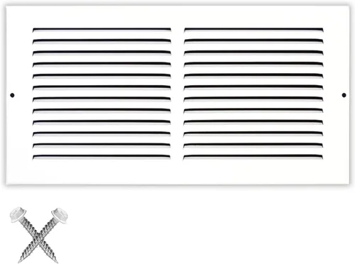 Miniatura 94 de HVAC Premium 30' x 10' [Abertura de conducto] Rejilla de aire de retorno de acero estampado plano - Pared lateral y techo - Cubierta de conducto