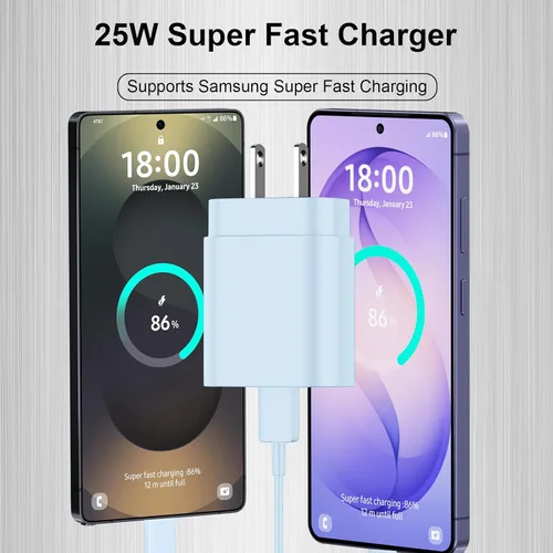 Miniatura 14 de Cargador USB C, carga rápida súper rápida de 25 W tipo C y cable de carga USB C de 6,6 pies para Samsung Galaxy S25/S25 Ultra/S25+/S24/S24