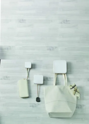 Miniatura 4 de MELANNCO Gancho de pared de MDF graduado, juego de 3, color blanco
