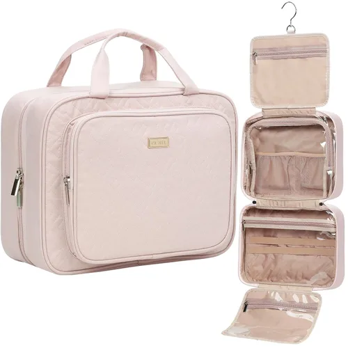 Miniatura 12 de NISHEL Neceser de viaje para mujer, organizador de artículos esenciales de maquillaje, estuche colgante para accesorios, cosméticos, Egeo-azul, M