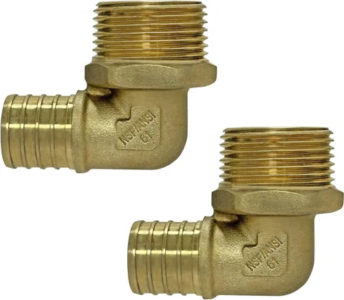 XFITTING Crimpado de púas 1 en Pex X 1 en codo roscado macho, 2 piezas