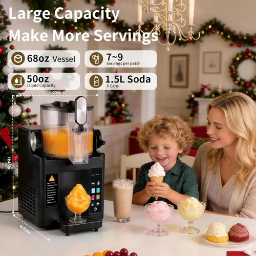 Miniatura 2 de Máquina de granizado y máquina de helado de servicio suave, máquina de granizado para el hogar, máquina de bebidas congeladas, no necesita hielo