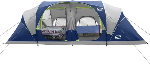 Miniatura 11 de CAMPROS CP Tienda de campaña para 12 personas, tiendas de campaña familiares de 3 habitaciones, tienda familiar impermeable y resistente al viento