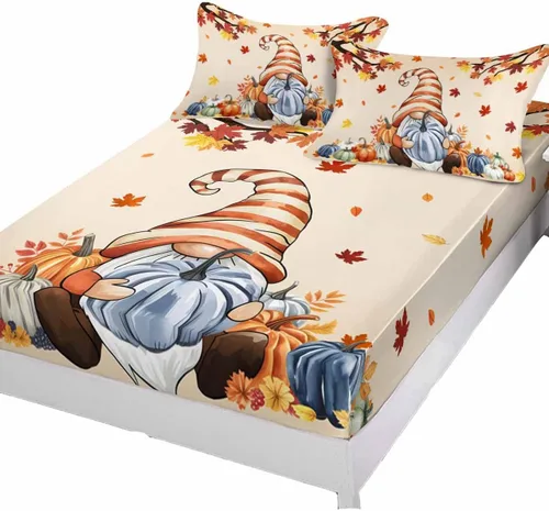 Miniatura 10 de Juego de sábanas con diseño de muñeco de nieve y árbol navideño para cama tamaño queen, 3 piezas - Sábanas con bolsillo profundo que se ajustan a