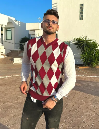 Miniatura 2 de COOFANDY Men's Sleeveless V Neck Pullover Sweater Slim Fit Casual Argyle Vest Sweaters