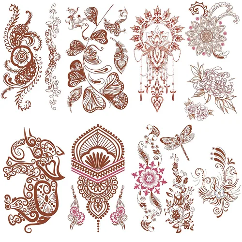 Miniatura 8 de Aresvns Calcomanías de tatuaje temporales realistas, 16 hojas de tatuajes falsos para hombres o mujeres con 8 hojas de tatuajes negros pequeños